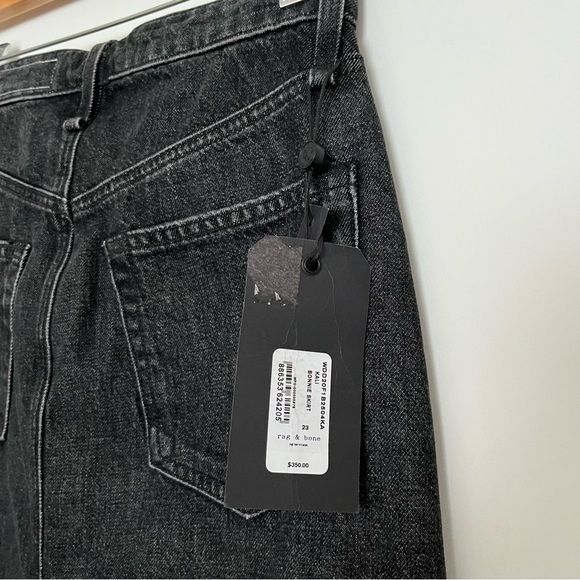 NWT Rag & Bone Kali Denim Pencil Midi Skirt Size 23 Black Gray Sleek Minimalist - Picture 4 of 5